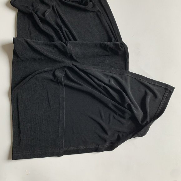 Softwear Petites NWT Vintage Black Dress Scoop Neck Midi Length Size Small - Picture 5 of 5